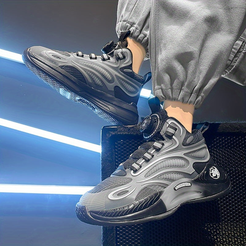 Boy's Comfy Basketball Shoes Non Slip Sneakers With Rotating Buckle