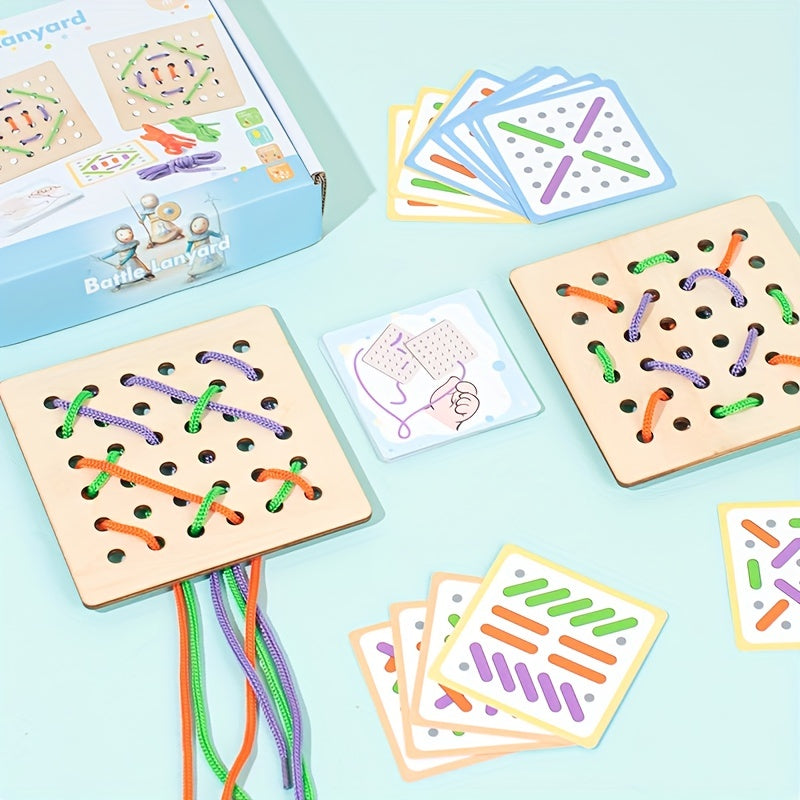 Wooden Lacing Toys Early Learning Games Educational Tools