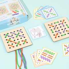 Wooden Lacing Toys Early Learning Games Educational Tools