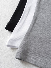 3 Pack Ribbed Crew Neck Tank Top Sleeveless Summer Women's Clothing