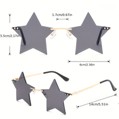 Y2K Star Rimless Sunglasses Men Women UV400