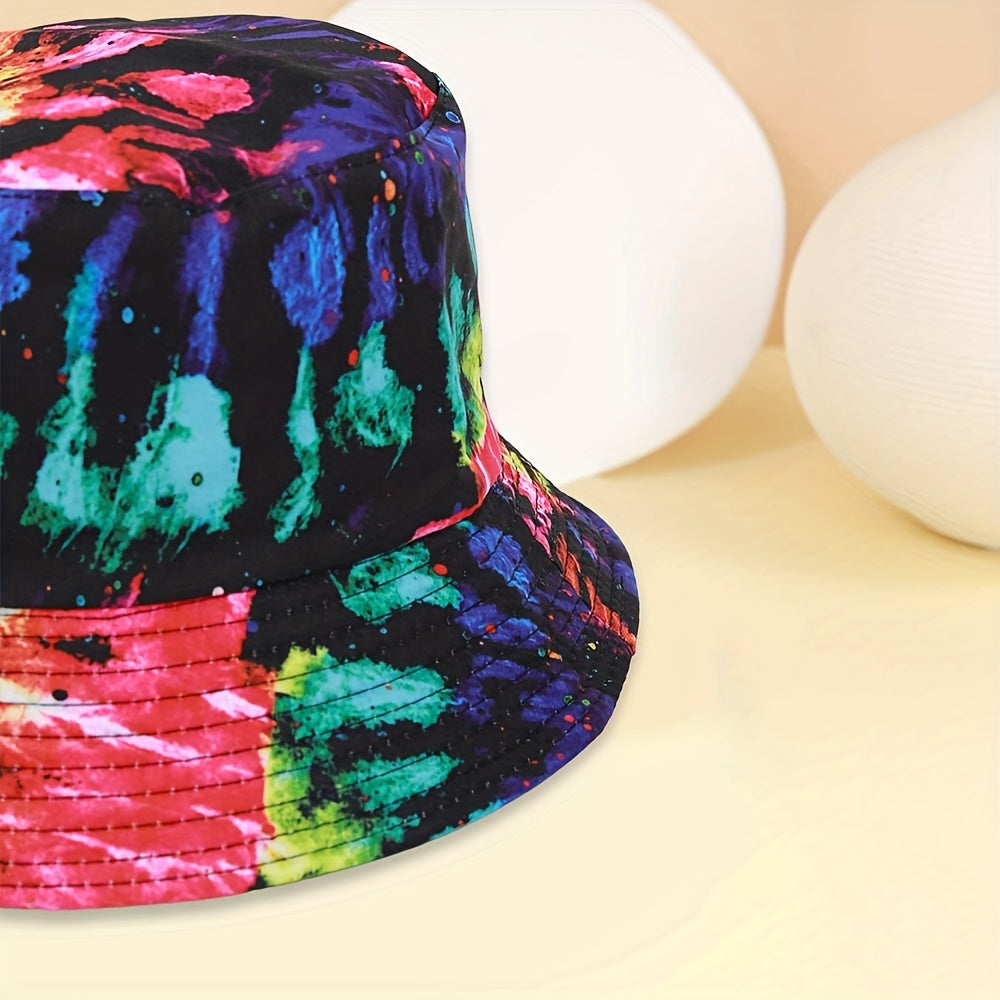Tie dye Colorful Sunshade Bucket Hat Double sided Sun Hat