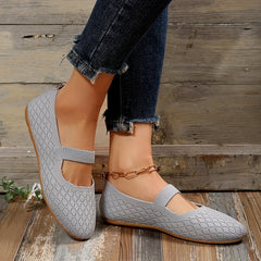 Women's Knitted Flat Shoes Comfortable Cut out Non Slip Elastic Slip On Shoes