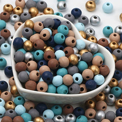 200pcs Mixed Wooden Beads DIY Bracelet Necklace Jewelry Accessories