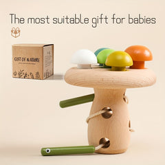 Educational Jenga Mushroom Teether for Babies