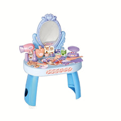 30pcs Kids Princess Dress Up Toy Set with Hair Dryer Lipstick Ponytail