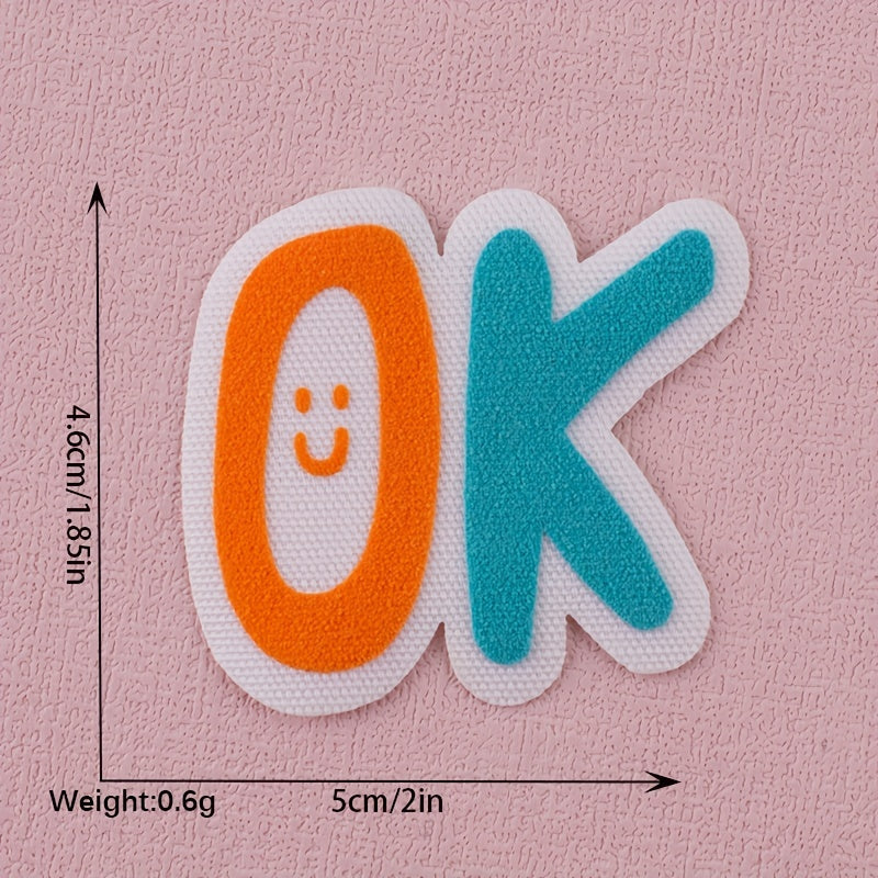 5PCS 3D Printing Letter Style Decorative Cloth Stickers for Girls