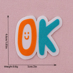 5PCS 3D Printing Letter Style Decorative Cloth Stickers for Girls