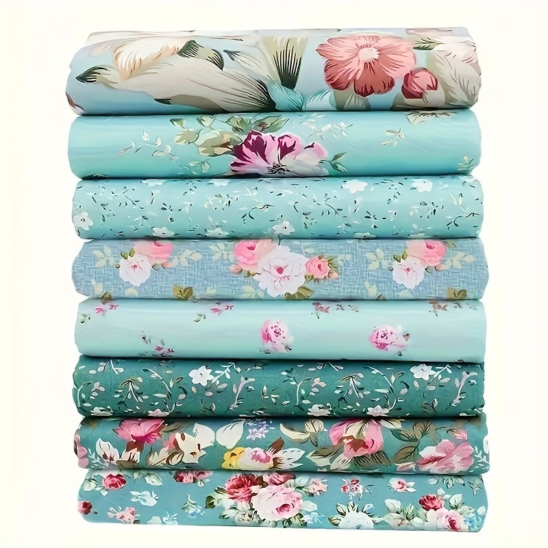 8pcs Floral Fabric Squares Precut Quilting Patchwork High Craft Material