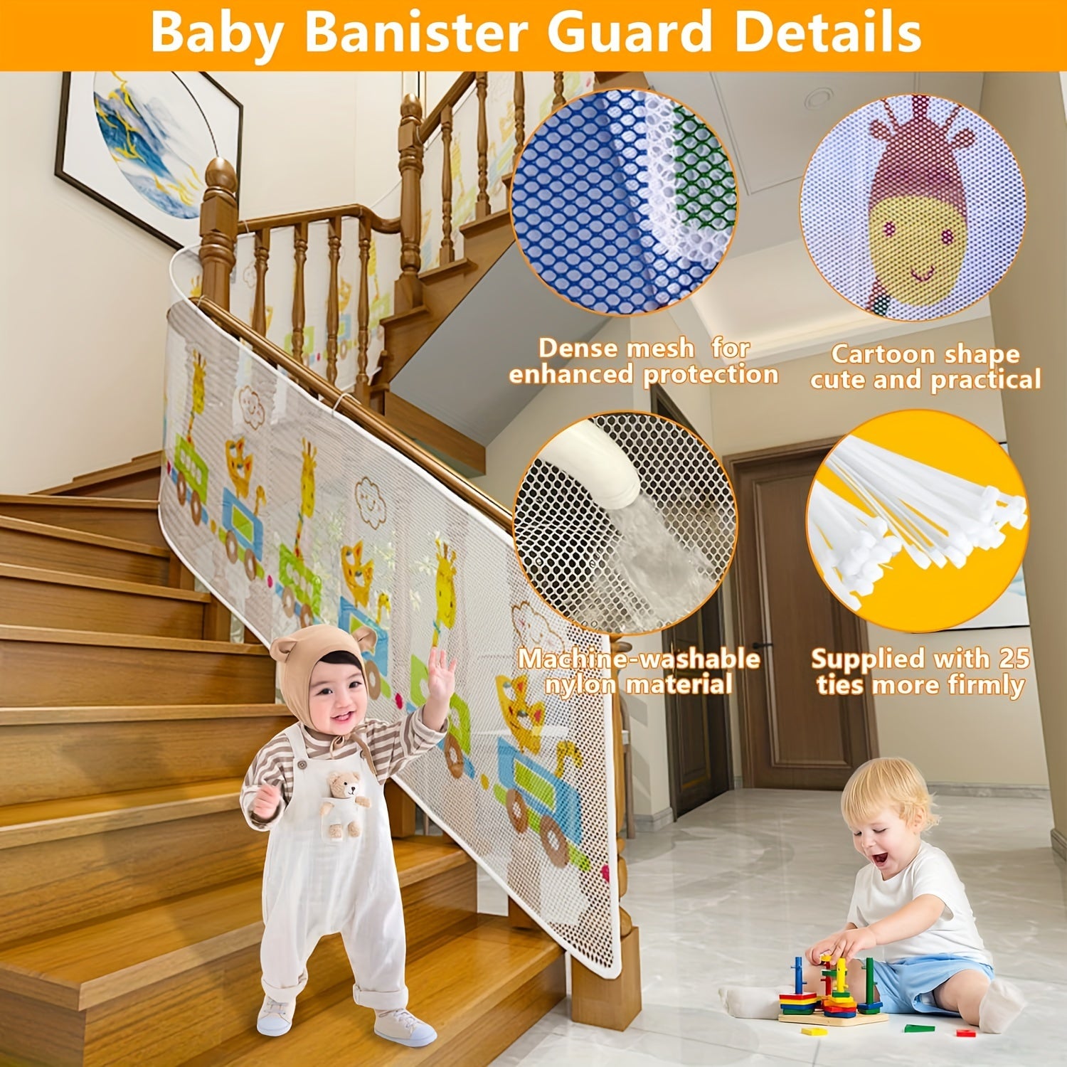 Banister Guard Stairway Net Safety Gate Balcony Stair Net