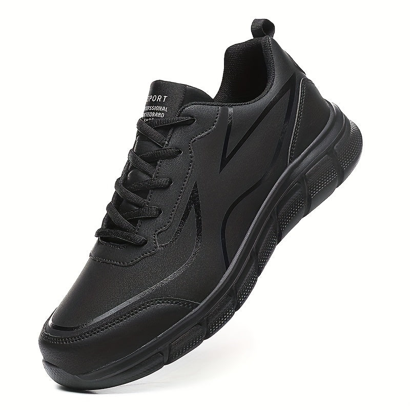 PLUS SIZE Men's Solid Running Shoes Comfy Non Slip Lace Up Sneakers