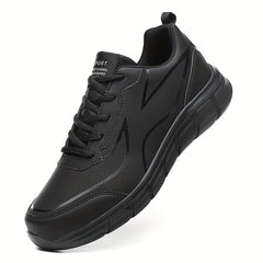 PLUS SIZE Men's Solid Running Shoes Comfy Non Slip Lace Up Sneakers