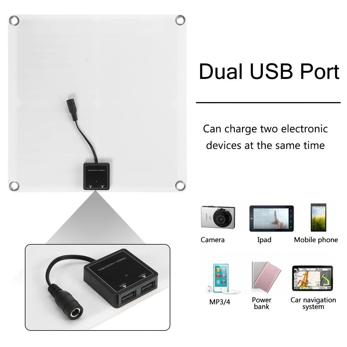 1pc 30W Solar Panel Kit Charge Car Yacht RV Boat & More