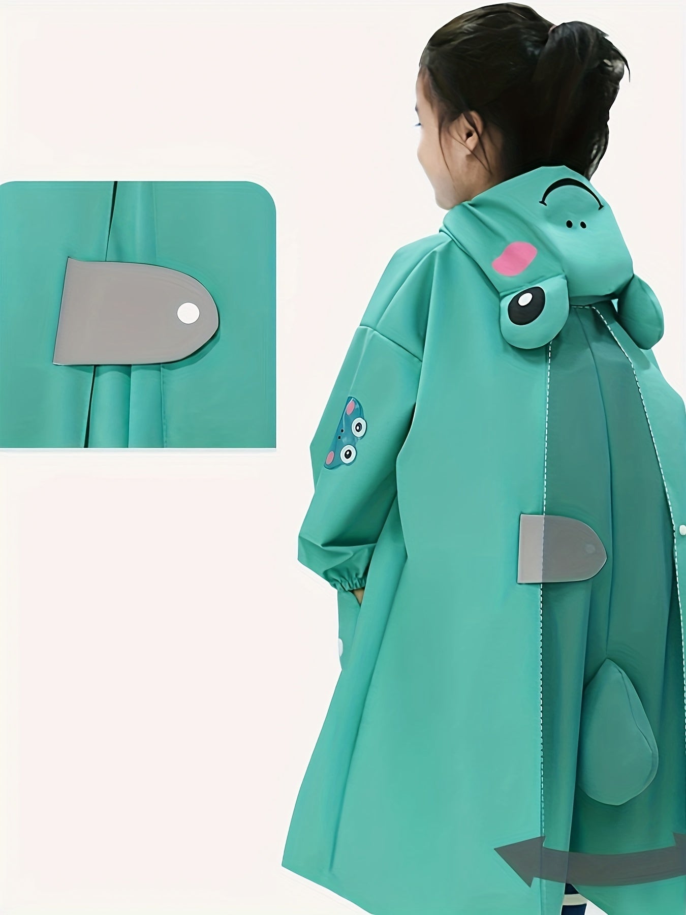 Kids Cartoon Frog Reusable Raincoat - Stay Dry and Stylish