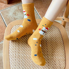 5 Pairs Christmas Print Socks for Women