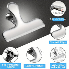 8pcs Stainless Steel Chip Clips Fresh keeping Clip Sealing Clip