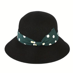 Solid Sun Hat Breathable Bucket Hat Adjustable Straw Beach Hats For Women