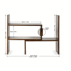 Desktop Bookshelf Office Retractable Storage Bookcase Wooden Rack