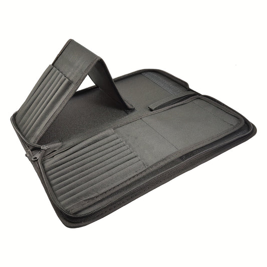 Folding Brush Holder Zipper Bag Organizer Holds 15 Brushes