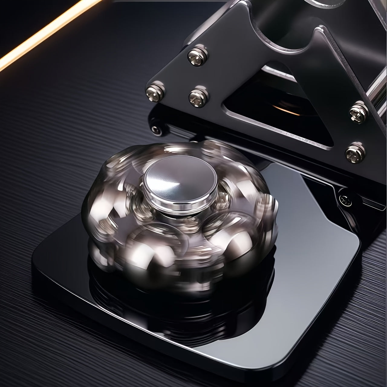 Stainless Steel Finger Spinner with Base Stand