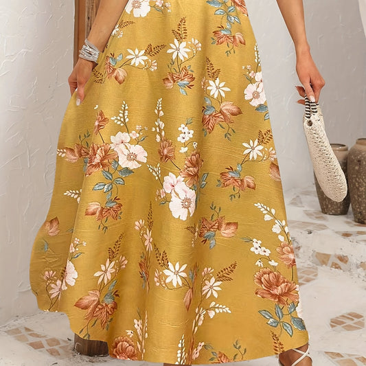 Floral Print Maxi Skirt for Spring & Summer