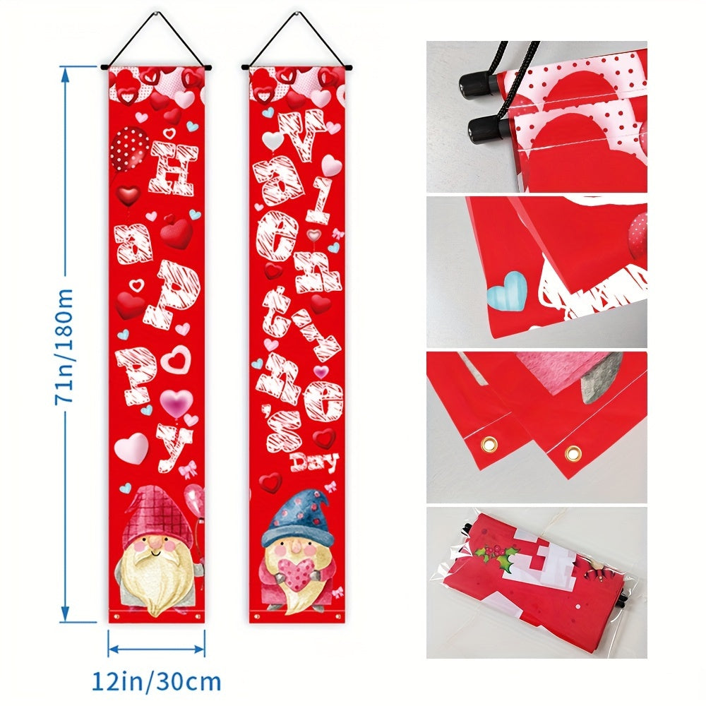 Gnome Doll Pink Red Decorative Couplet Door Hanging Scene Decor