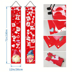 Gnome Doll Pink Red Decorative Couplet Door Hanging Scene Decor