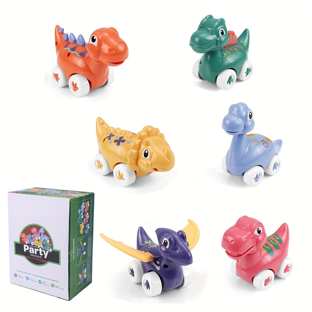 6 Pcs Dinosaur Car Toys Set