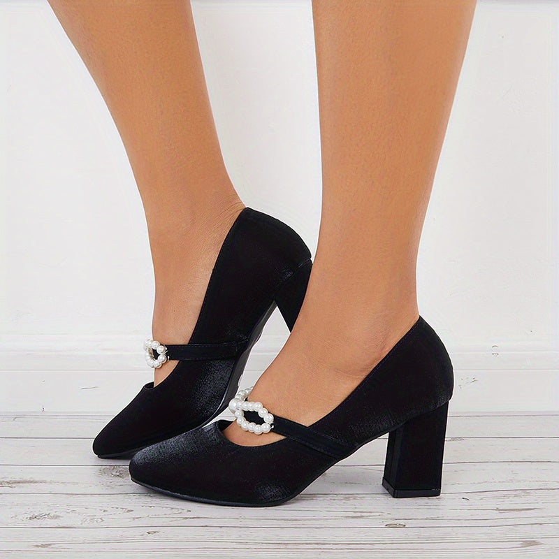 Women's Block Heel Mary Jane High Heels