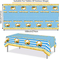 Beer Theme Table Cover Waterproof Table Cloth for Party Picnic Dinner
