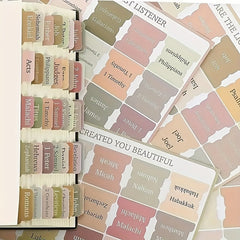 Bible Index Tab 75 Tabs Large Label Stickers Faith Classification Sticker