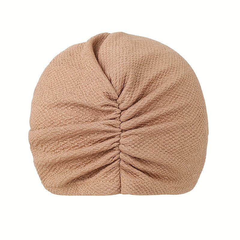 Pleated Turban Cap Elastic Head Wrap Lightweight Beanie Headscarf Hijab Hats