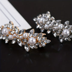 Rhinestone Pearl Hair Clip French Barrette Hair Accessory