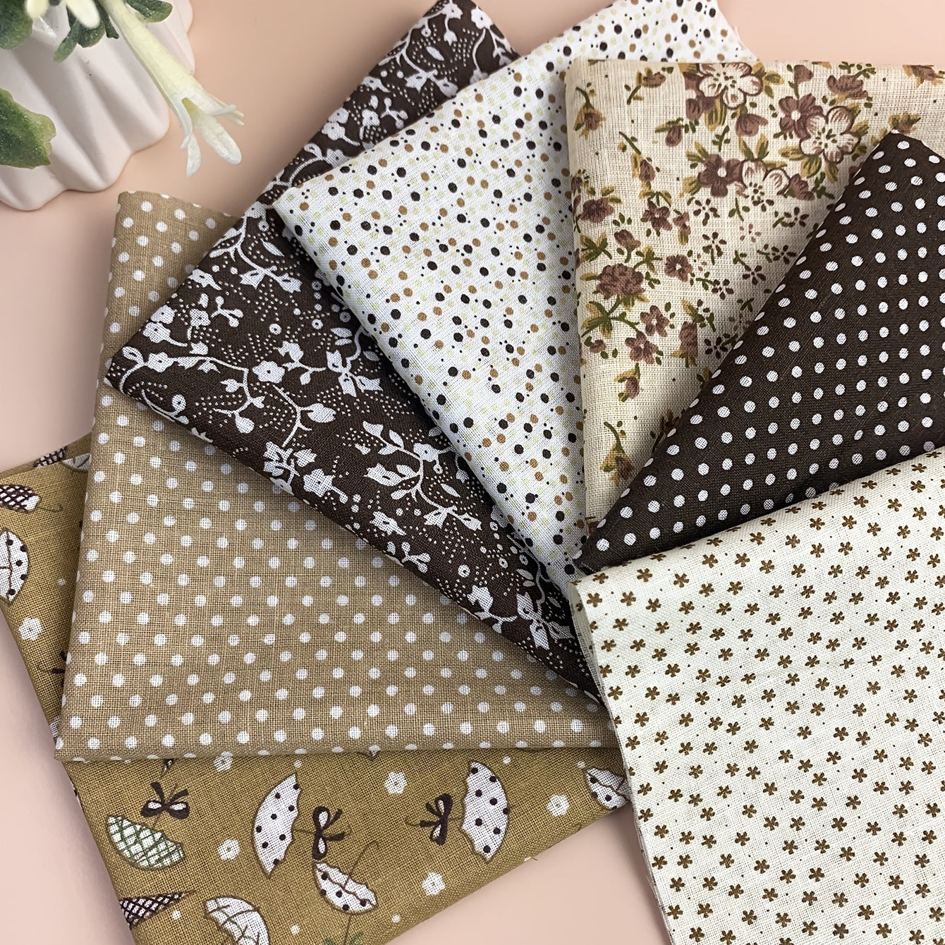 7pcs Cotton Patchwork Fabric Craft Material for Sewing Home Decor