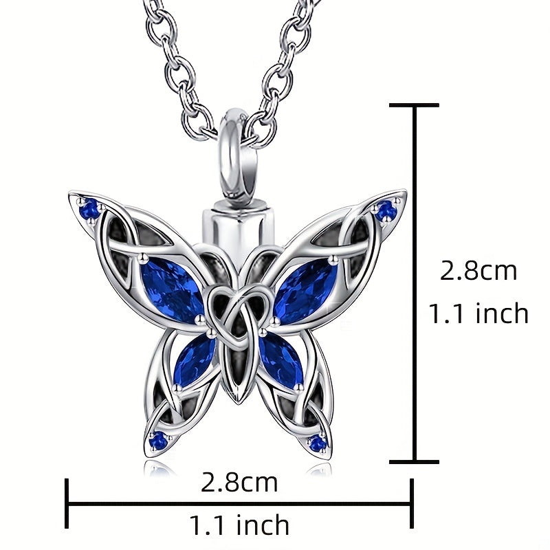 Butterfly Urn Necklace for Dog Ashes Memorial Jewelry Pendant