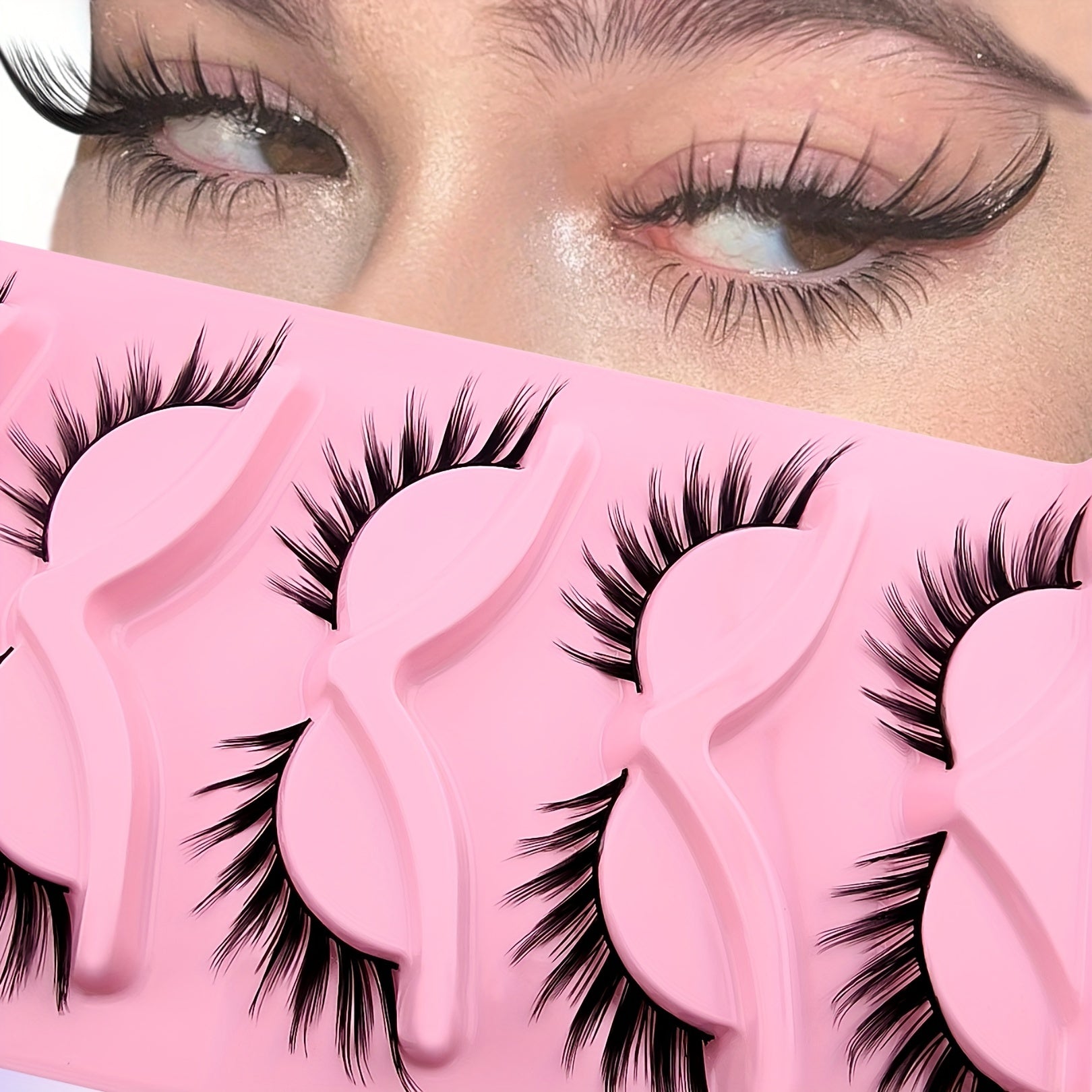 5 Pairs Cat Eye Sexy Curling Faux Mink False Eyelashes
