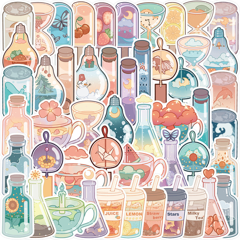 50pcs Cute Star Bottle Stickers - Waterproof & Durable