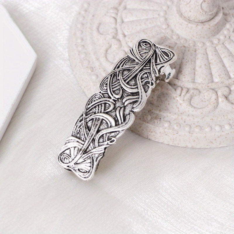 Vintage Viking Pattern Hair Clip French Barrette Ponytail Holder