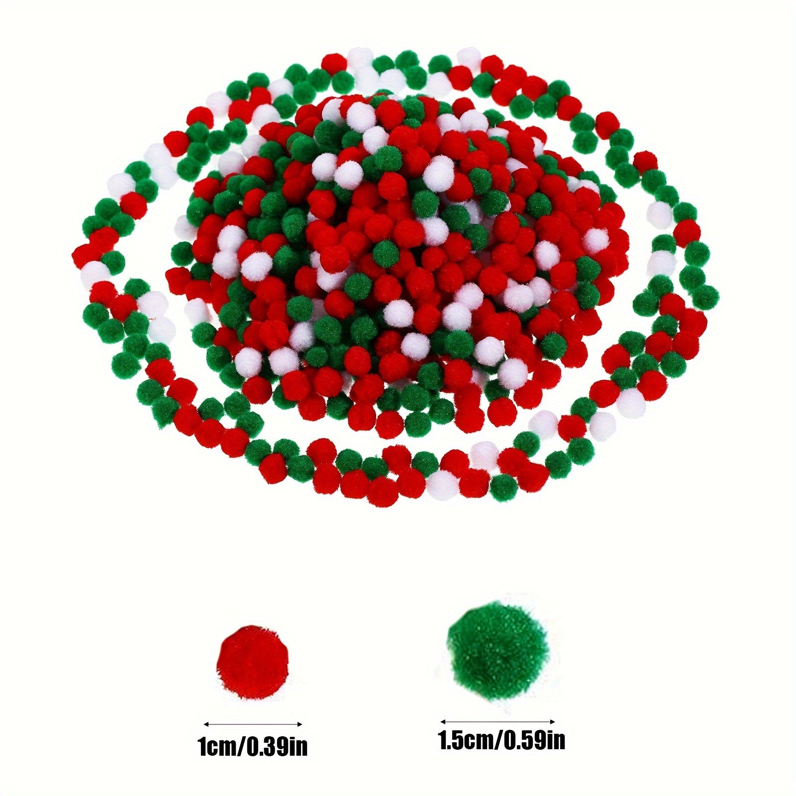 200 Mixed Christmas Pom Poms Craft Balls for DIY Decorations