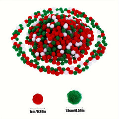 200 Mixed Christmas Pom Poms Craft Balls for DIY Decorations