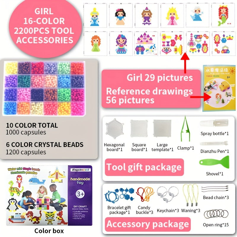 Water Mist Magic Bead Puzzle Toy for Kids DIY Craft
