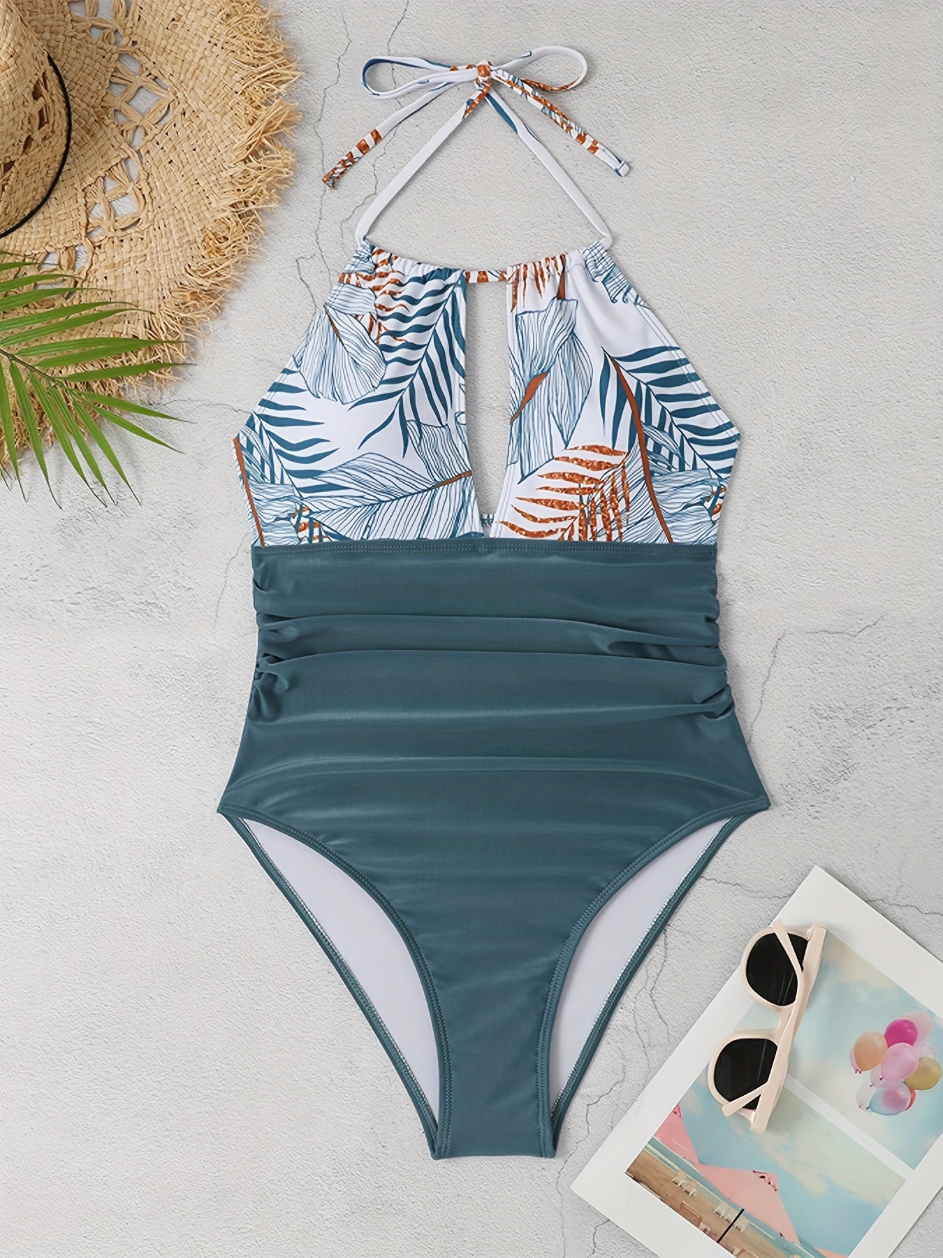  Colorblock Cut Out One Piece Swimsuit