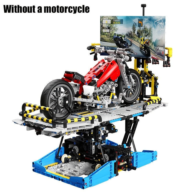 3D Motorcycle Test Stand Building Blocks Set Movie Themed Educational Toy