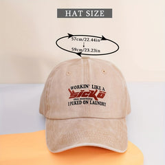 Vintage Baseball Cap Letter Printed Distressed Cotton Dad Hats Solid Sun Hat