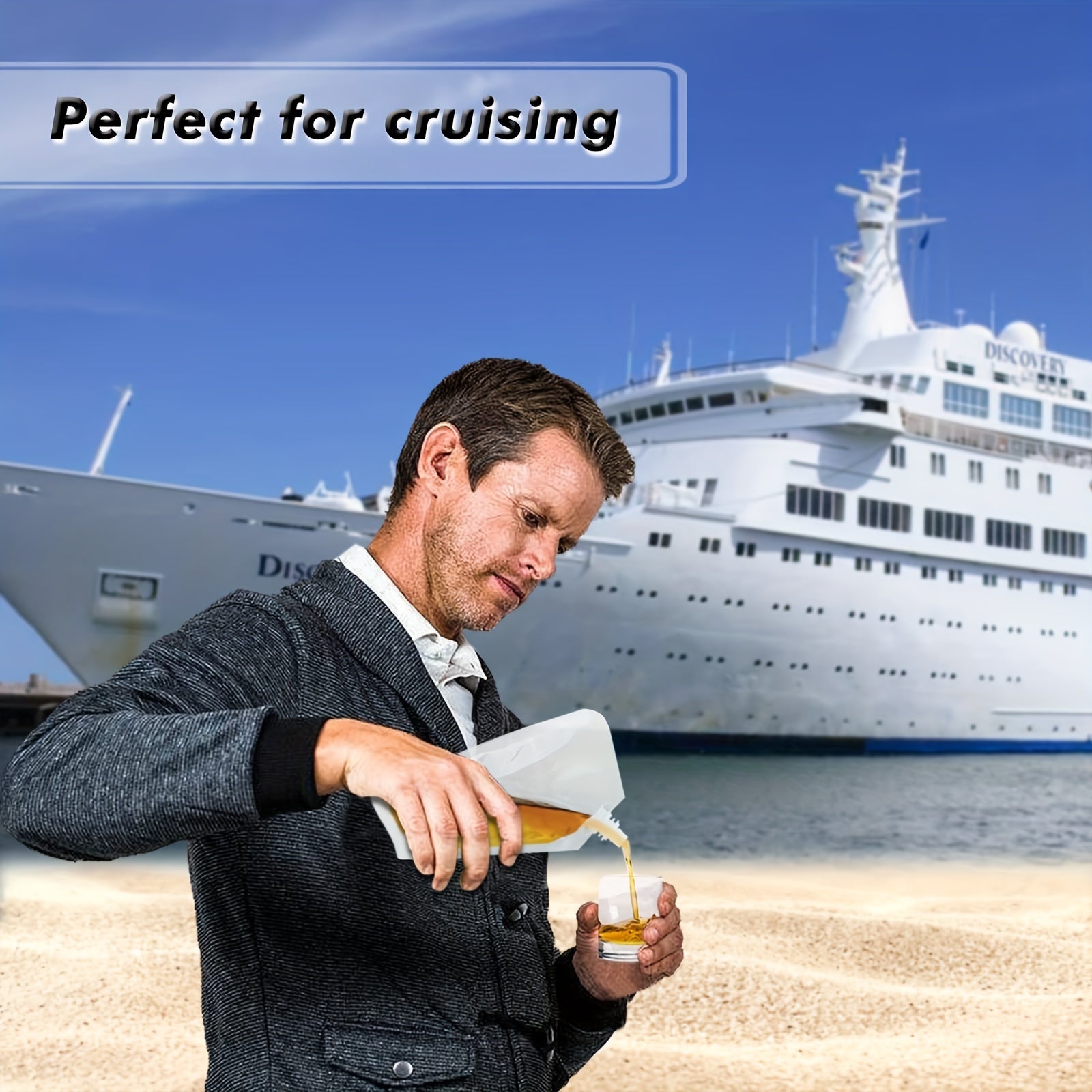 20pcs Reusable Drinking Flask Cruise Pouch Concealable Plastic Bags 16 Oz