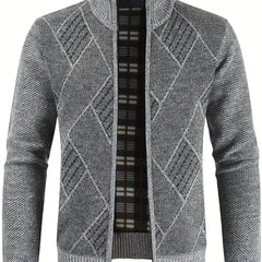 Men's Warm Geometric Pattern Cardigan