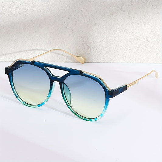 Y2K Top Bar Aviator Sunglasses Tortoiseshell UV400 Sun Shades