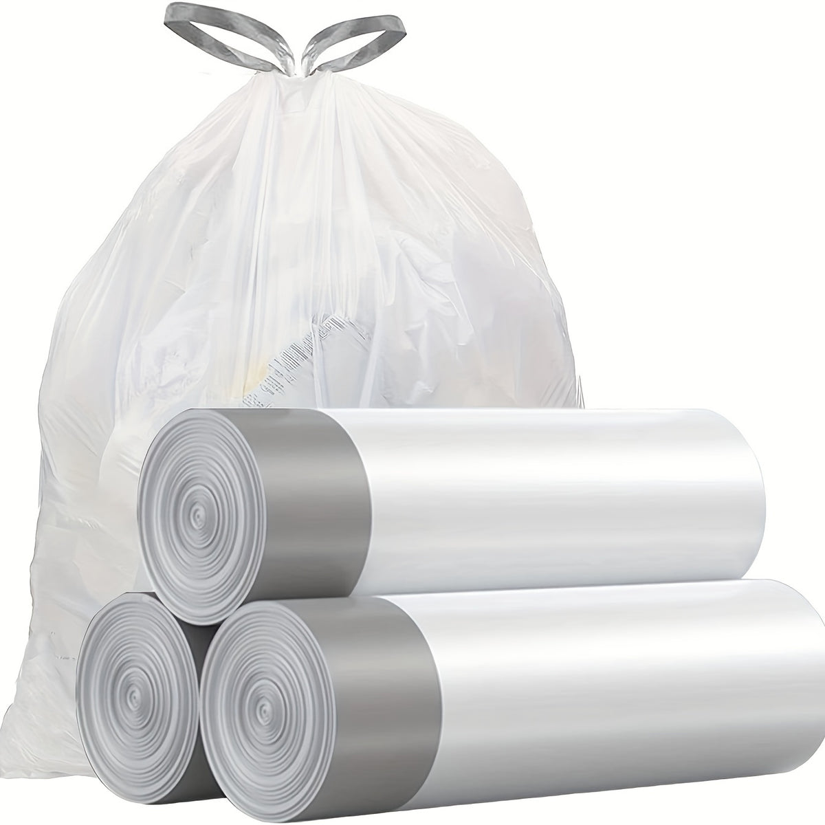 45 Heavy Duty Waste Bags with Carrying Strap for Kitchen & Bathroom