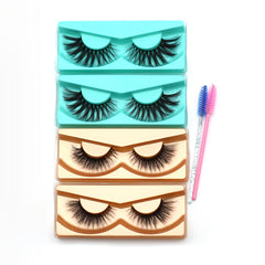 4 Pairs Eyelashes 2 Brushes Complete Lashes 17mm Fluffy Wispy False Eyelashes