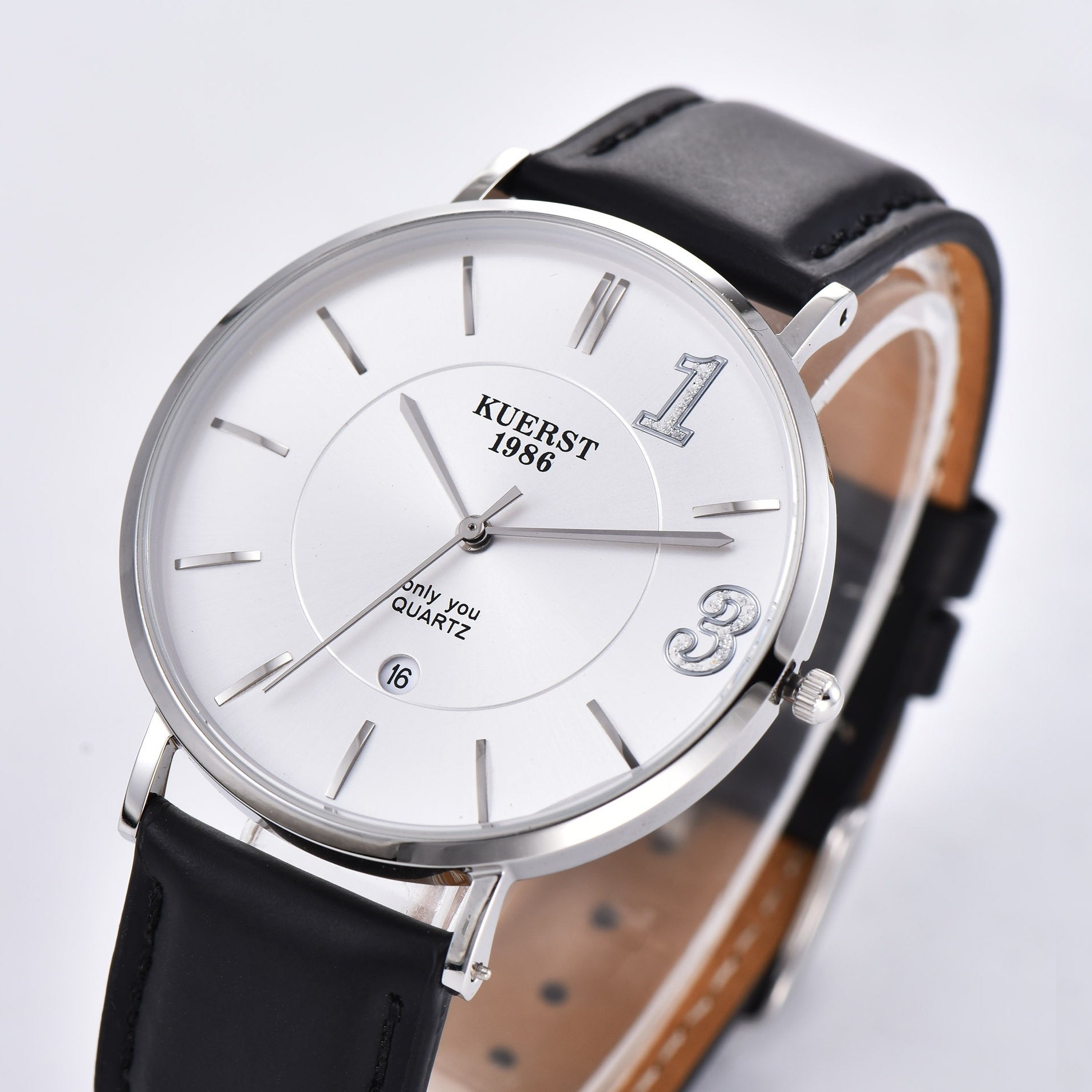 KUERST Ultra Thin Quartz Watch Calendar Romantic Wristwatch Gift